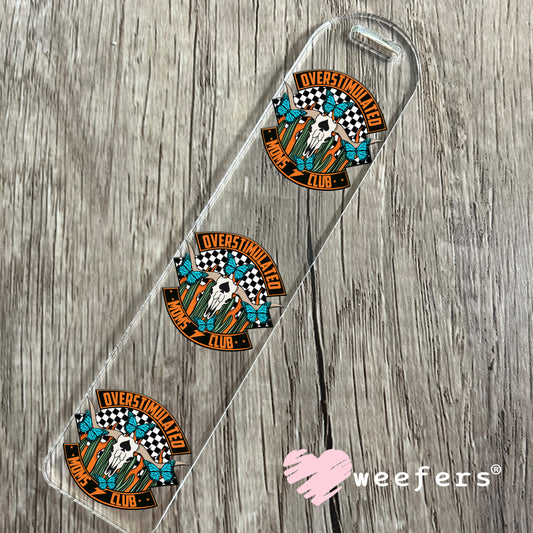 Overstimulated Moms Club Orange Western Blue UV DTF Decal Bookmark Weefers