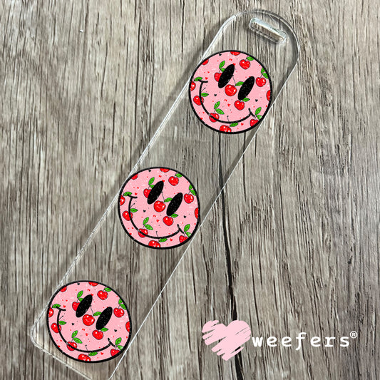 Cherry Smile Face UV DTF Decal Bookmark Weefers