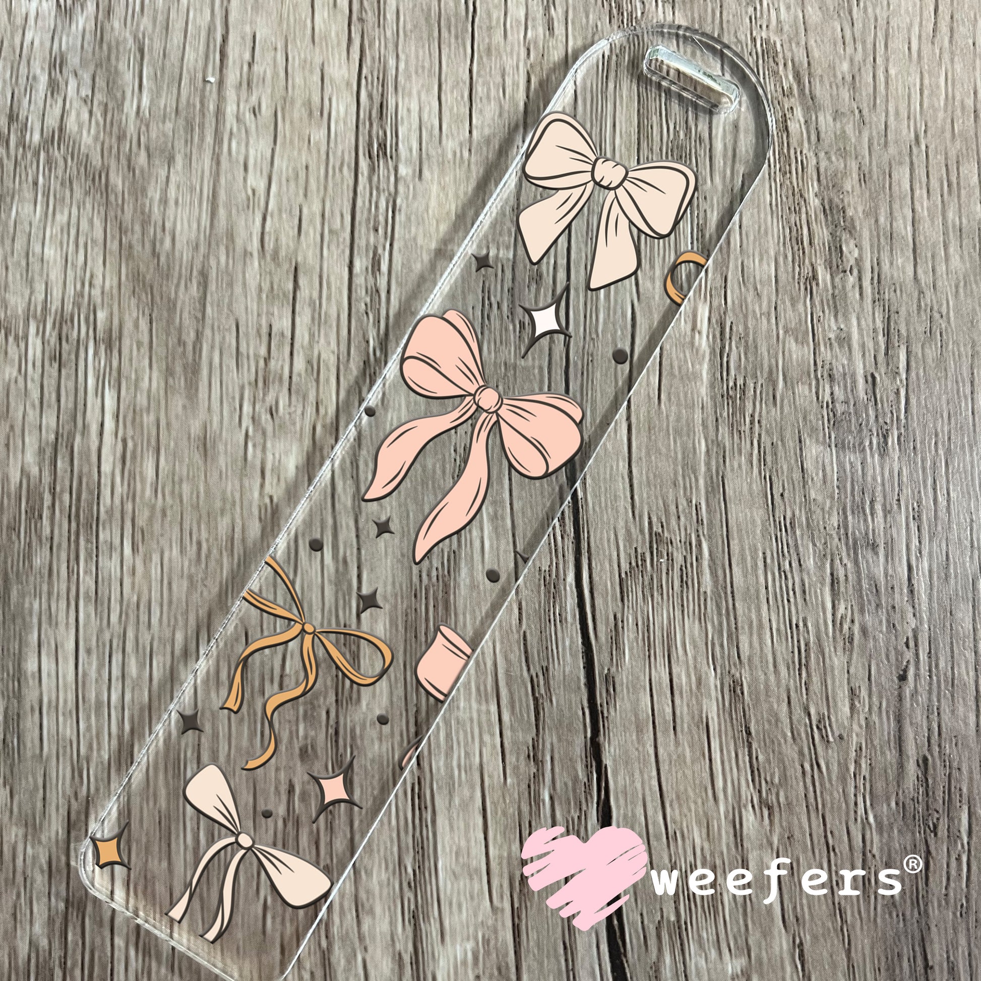 Neutral Coquette Bows UV DTF Cup Wrap Bookmark Weefers
