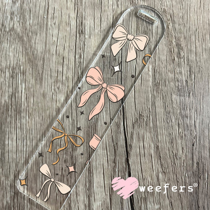 Neutral Coquette Bows UV DTF Cup Wrap Bookmark Weefers