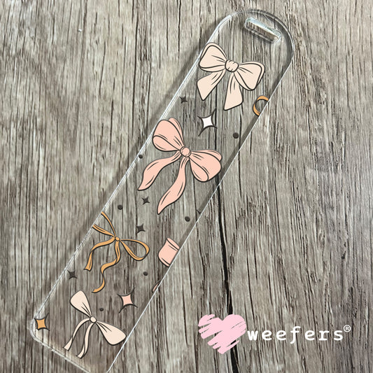 Neutral Coquette Bows UV DTF Cup Wrap Bookmark Weefers