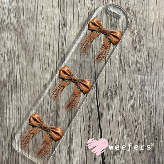 Brown Western Fringe Bow UV DTF Decal Bookmark Weefers