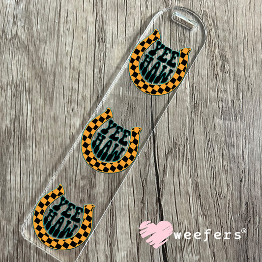 Yee Haw Black Blue Yellow UV DTF Decal Bookmark Weefers