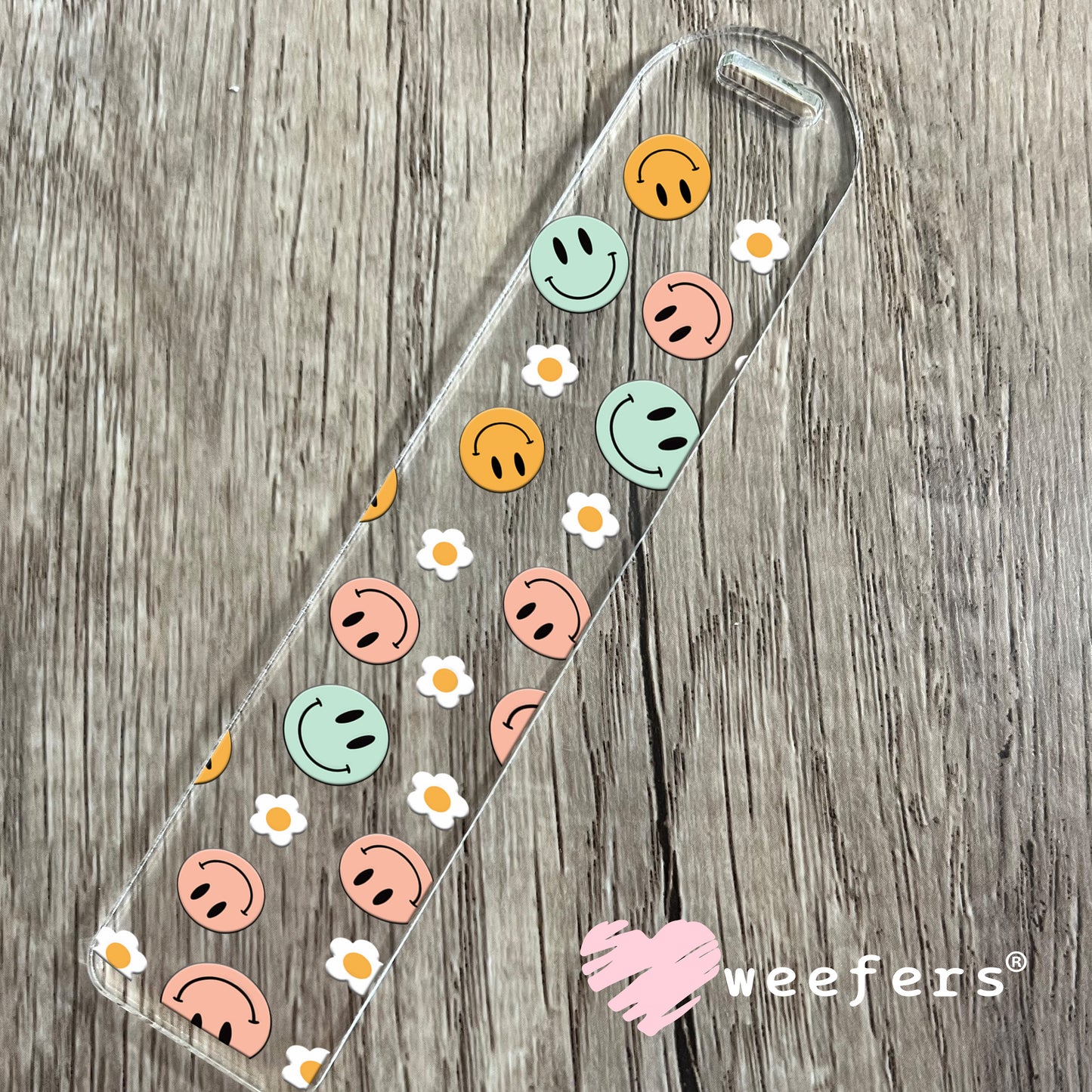 Retro Smile Faces UV DTF Cup Wrap Bookmark Weefers