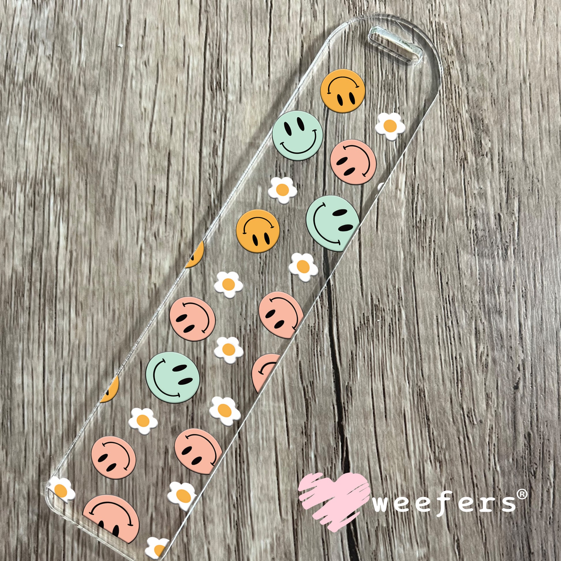 Retro Smile Faces UV DTF Cup Wrap Bookmark Weefers