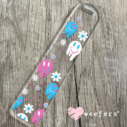 Pink and Blue Melting Faces UV DTF Cup Wrap Bookmark Weefers