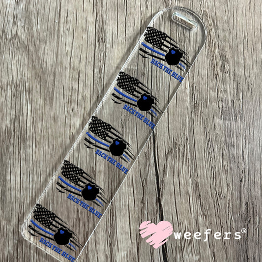 Back the Blue Police Officer UV DTF Decal Bookmark Weefers