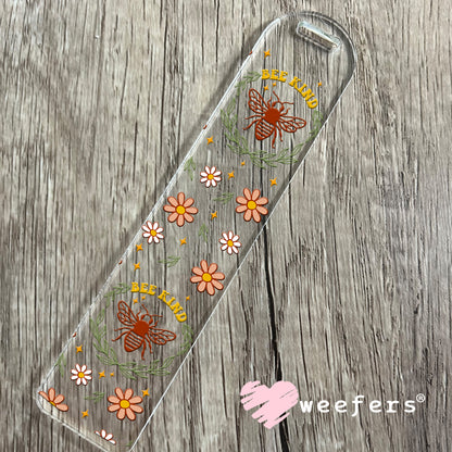 Bee Kind Flowers UV DTF Cup Wrap Bookmark Weefers