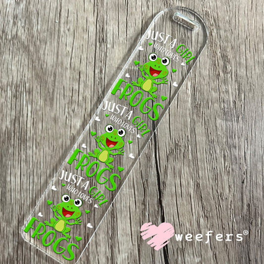Just a Girl who Loves Frogs UV DTF Decal Bookmark Weefers