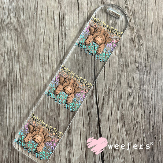 Just a Little Dramatic Highland Cow UV DTF Decal Bookmark Weefers