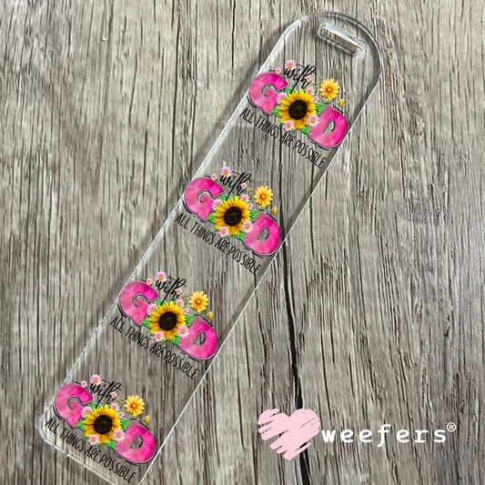 With God All Things Are Possible UV DTF Decal Bookmark Weefers