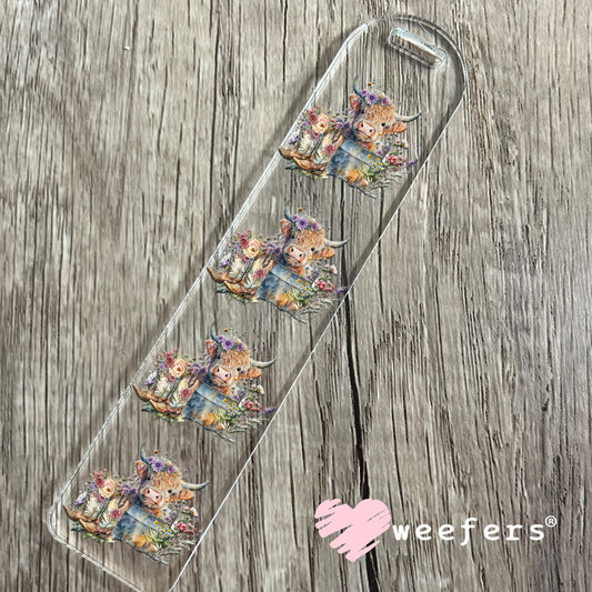 Baby Highlander Cow in Bucket UV DTF Decal Bookmark Weefers