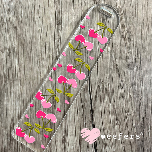Pink and Hot Pink Cherries UV DTF Cup Wrap Bookmark Weefers