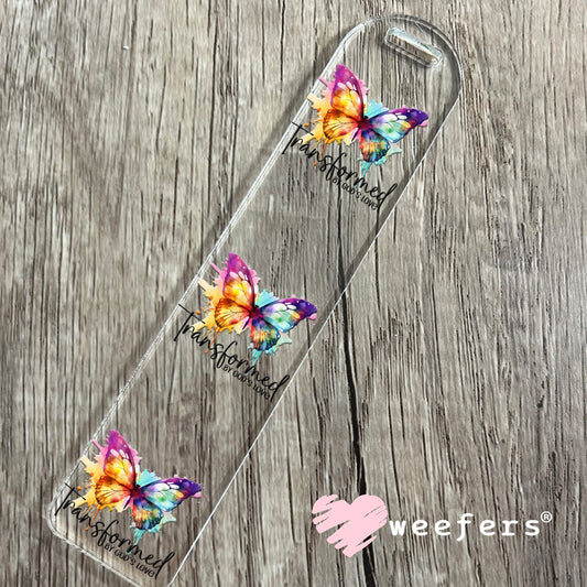 Transformed by God's Love Butterfly UV DTF Decal Bookmark Weefers