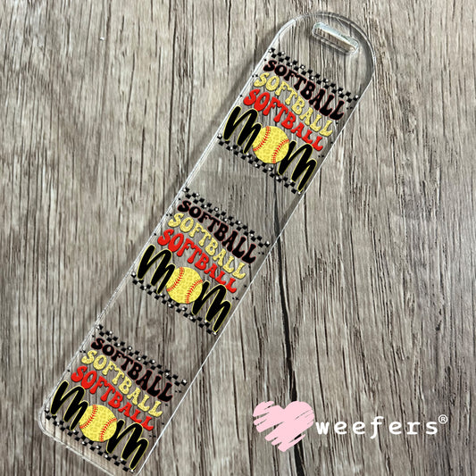 Softball Mom Stacked Wave UV DTF Decal Bookmark Weefers