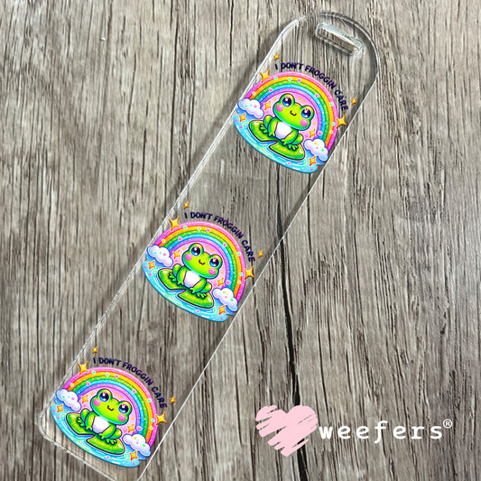I Don't Froggin' Care UV DTF Decal Bookmark Weefers