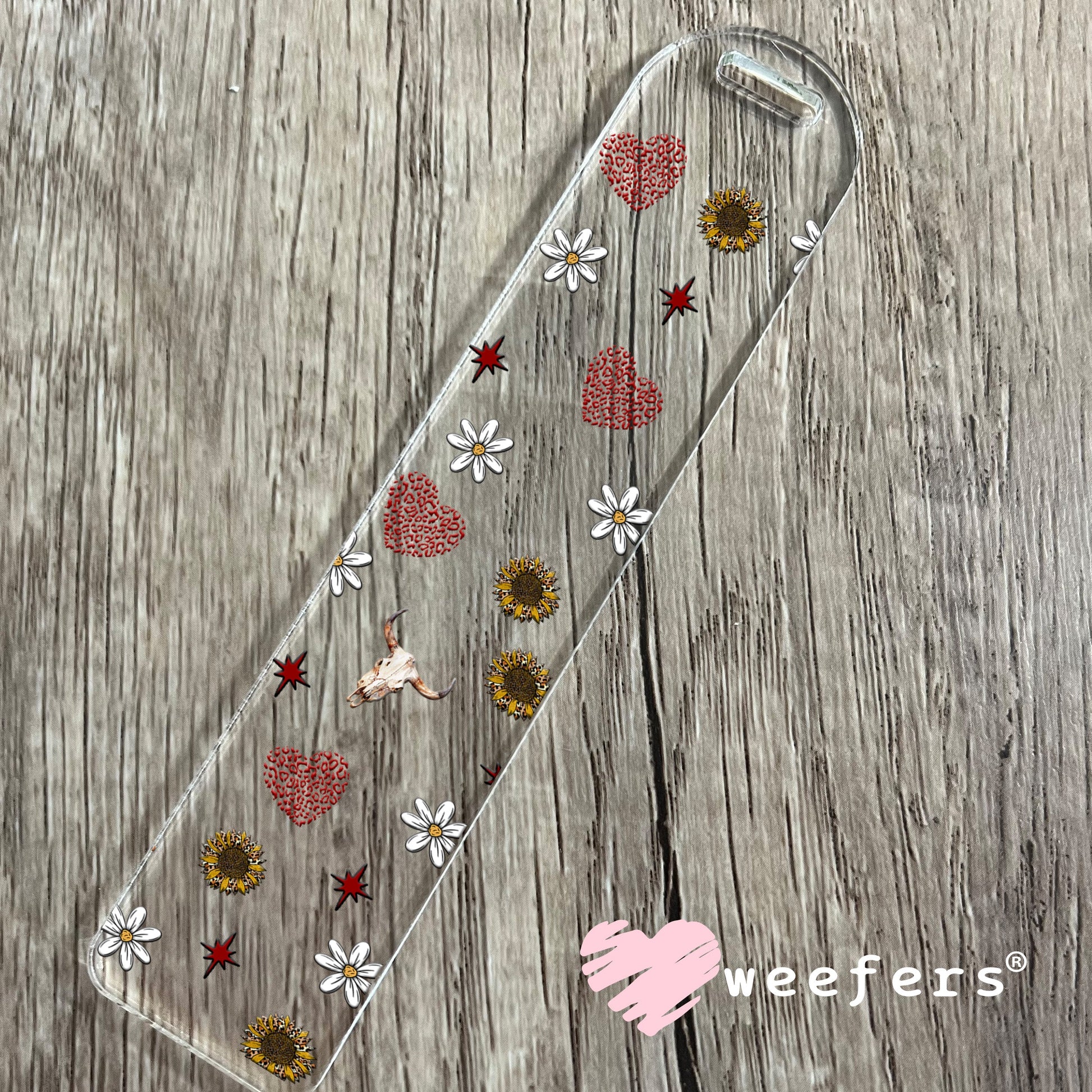 Red Mama Denim Round Sidekick UV DTF Cup Wrap - WEEFERS EXCLUSIVE WRAP Bookmark Weefers