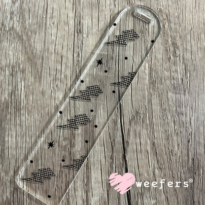 Black Checkered Lightening Bolts UV DTF Cup Wrap - WEEFERS EXCLUSIVE WRAP Bookmark Weefers
