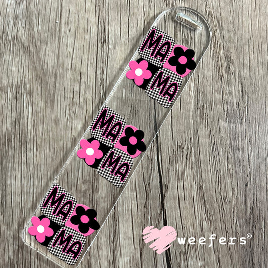 Mama Black and Pink UV DTF Decal Bookmark Weefers