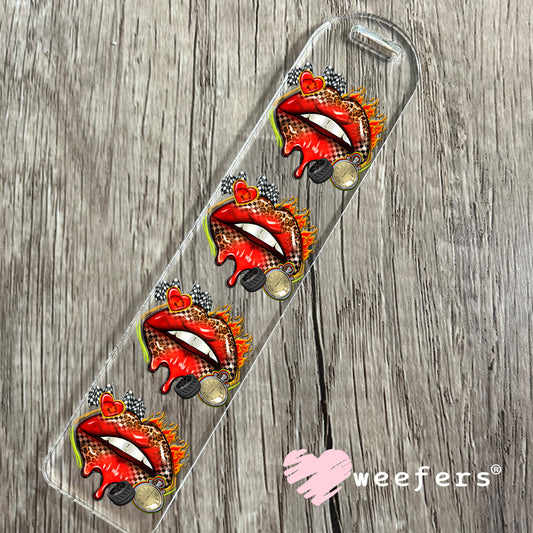 Race Day Red Lips UV DTF Decal Bookmark Weefers