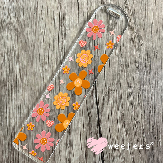 Orange and Pink Daisies UV DTF Cup Wrap Bookmark Weefers