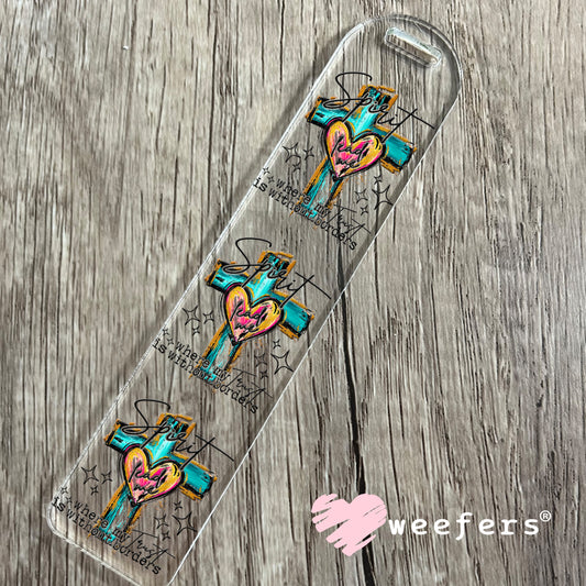 Spirit Lead Me Where my Faith is without Borders UV DTF Decal Bookmark Weefers