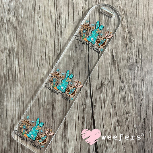 Cowgirl Easter Bunnies UV DTF Decal Bookmark Weefers