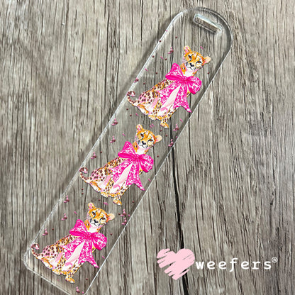 Pink Bow Jaguar UV DTF Cup Wrap - WEEFERS EXCLUSIVE WRAP Bookmark Weefers