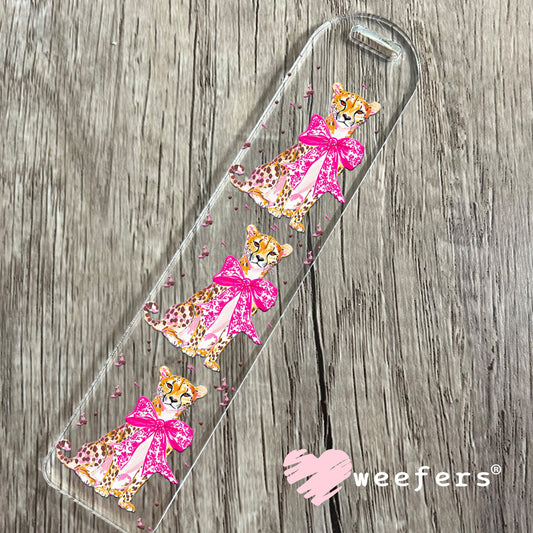 Pink Bow Jaguar UV DTF Cup Wrap - WEEFERS EXCLUSIVE WRAP Bookmark Weefers