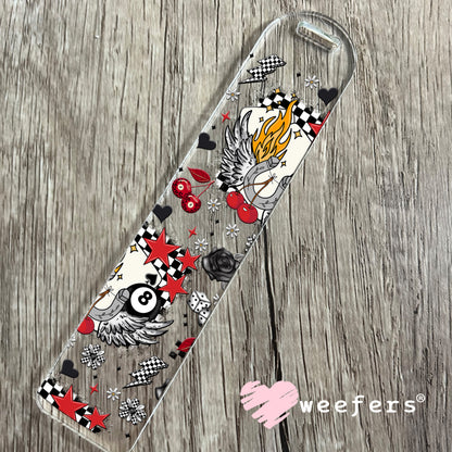 Angle Of Luck Flames and Cherries UV DTF Cup Wrap Exclusive WEEFERS WRAP Bookmark Weefers