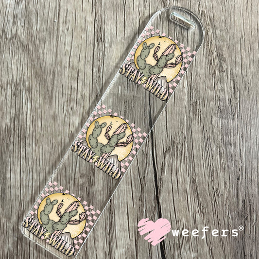 Stay Wild Pink and Green Cactus UV DTF Decal Bookmark Weefers