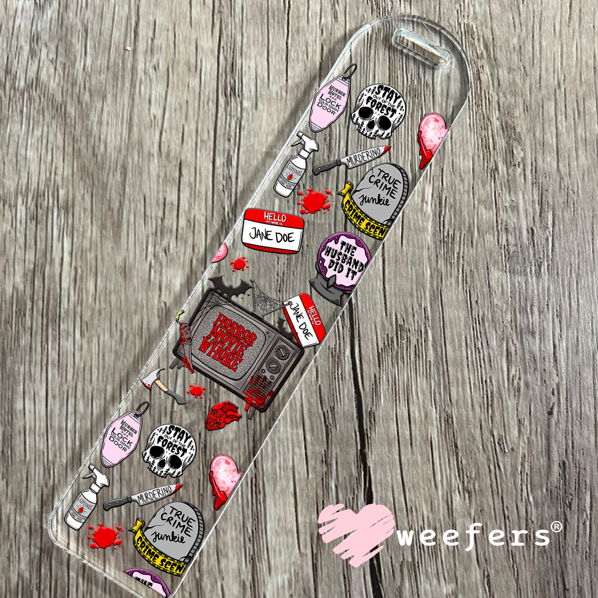 Horror Movie Whore UV DTF Cup Wrap - Weefers® Exclusive Bookmark Weefers