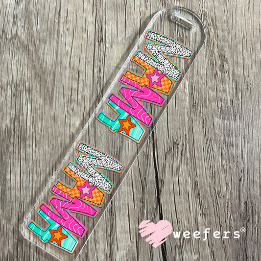 Mama Orange Pink Teal UV DTF Decal Bookmark Weefers