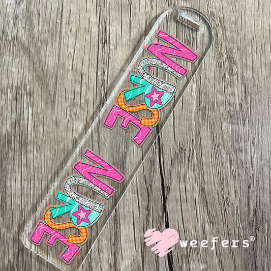 Nurse Orange Pink Teal UV DTF Decal Bookmark Weefers