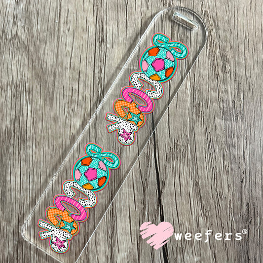 Soccer Orange Pink Teal UV DTF Decal Bookmark Weefers