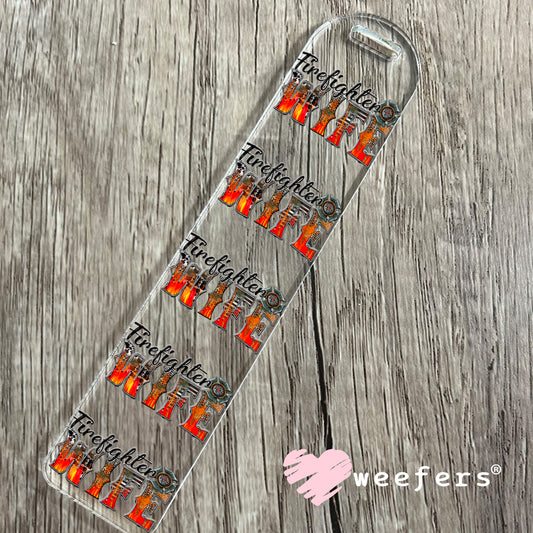 Firefighter Wife Fire Flames UV DTF Decal Bookmark Weefers