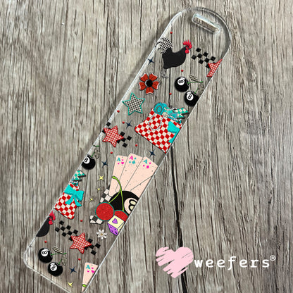 Aces Eight Balls and Roosters UV DTF Cup Wrap - Weefers Exclusive Wrap Bookmark Weefers