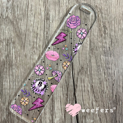 Purple Eight Ball Lightening Bolts and Roses UV DTF Cup Wrap - Weefers Exclusive Wrap Bookmark Weefers