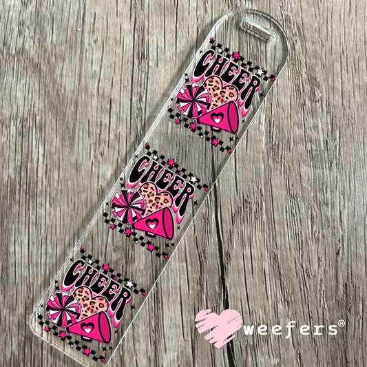 Pink Cheer UV DTF Decal Bookmark Weefers