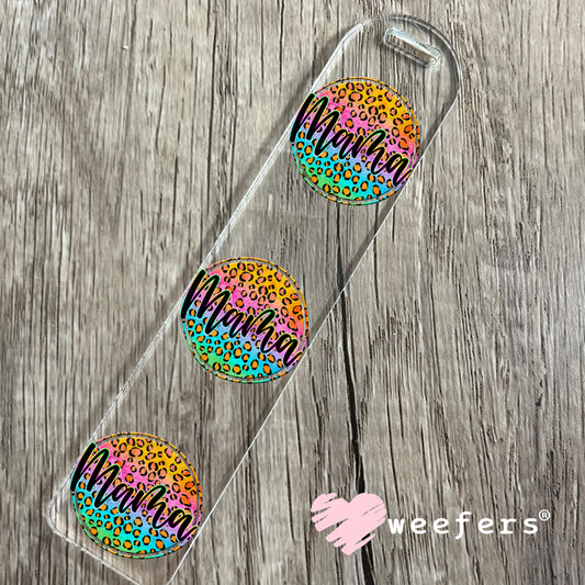Mama Cheetah Multicolor UV DTF Decal Bookmark Weefers