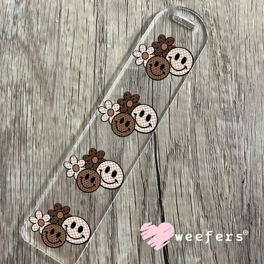 Brown Neutral Smile Faces UV DTF Decal Bookmark Weefers
