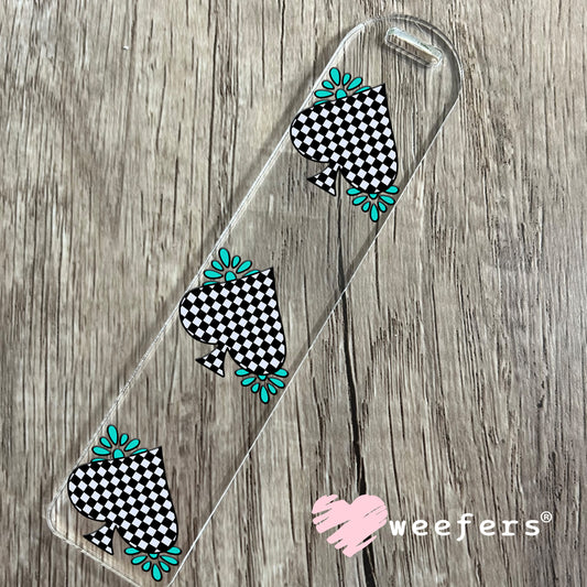 Spade Black and White Checker UV DTF Decal Bookmark Weefers