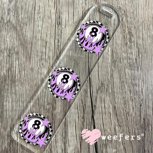 Purple Eight Ball Flames UV DTF Decal Bookmark Weefers