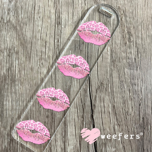 Pink Leopard Lips UV DTF Decal Bookmark Weefers