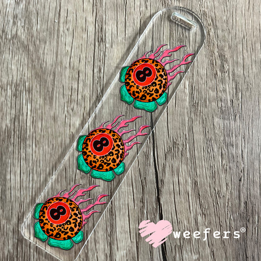 Fire Flame Turquoise Eight Ball UV DTF Decal Bookmark Weefers