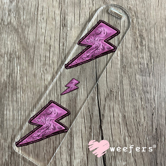 Purple Lightening Bolt UV DTF Decal Bookmark Weefers