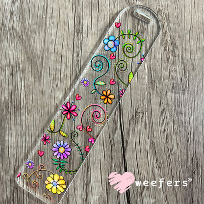 Whimsical Flowers UV DTF Cup Wrap - Weefers Exclusive Wrap Bookmark Weefers