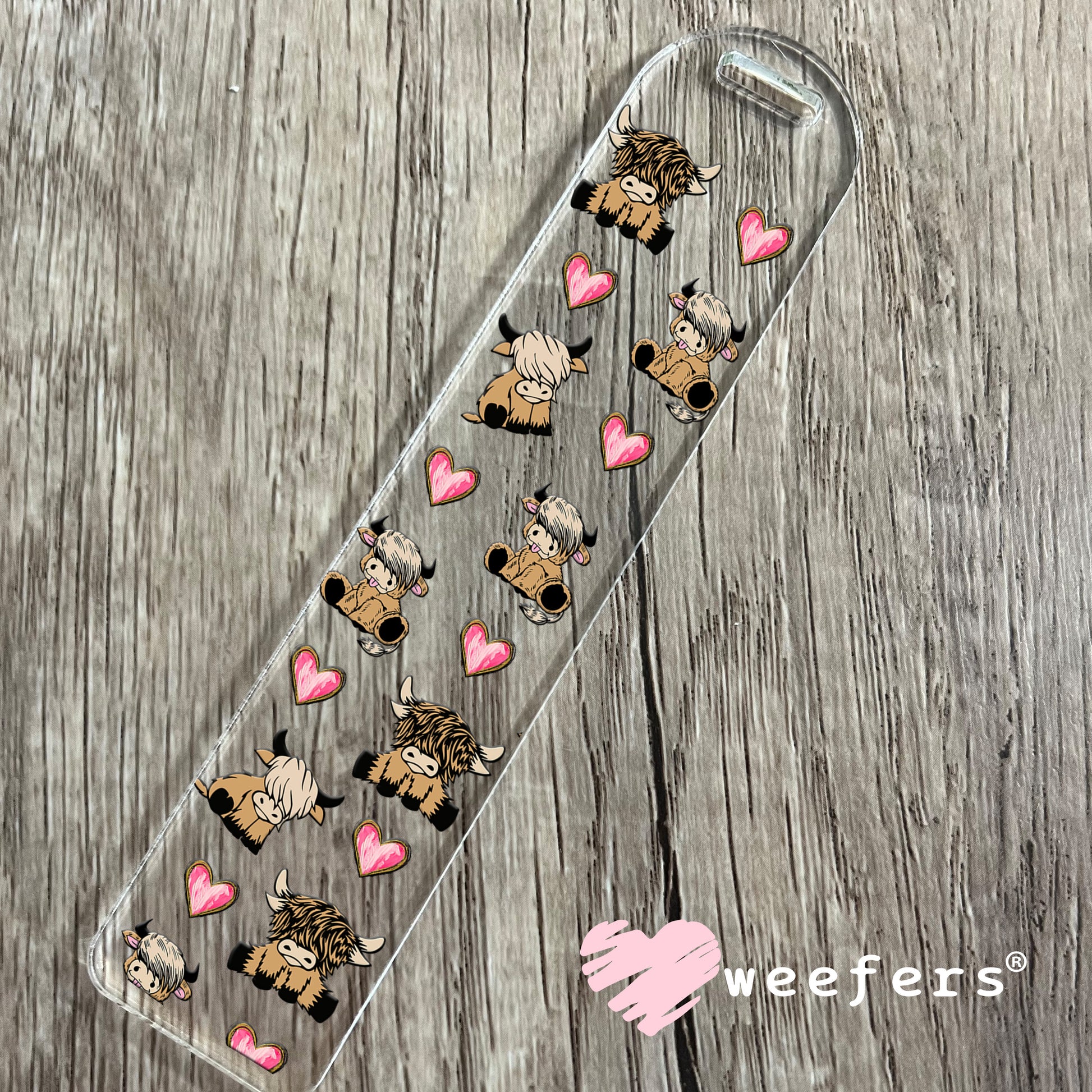 Baby Highlanders and Hearts UV DTF Cup Wrap - Weefers Exclusive Wrap Bookmark Weefers