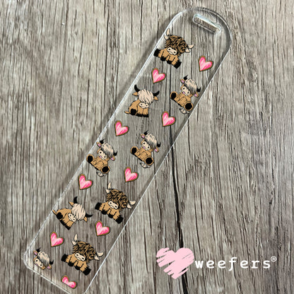 Baby Highlanders and Hearts UV DTF Cup Wrap - Weefers Exclusive Wrap Bookmark Weefers