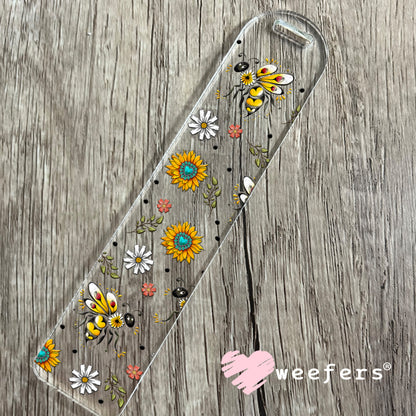 Fancy Flower Bees UV DTF Cup Wrap - Weefers Exclusive Wrap Bookmark Weefers